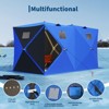 Portable Pop-Up Ice Fishing Tent, Fits 2-3 Person Ice Fishing Shelter, Insulated Hub Shelter with Anchors, Ropes, Light Strip & Carry Bag, Red+Black - 3 of 4