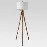 Oak Wood Tripod Floor Lamp Dark Brown - Threshold™