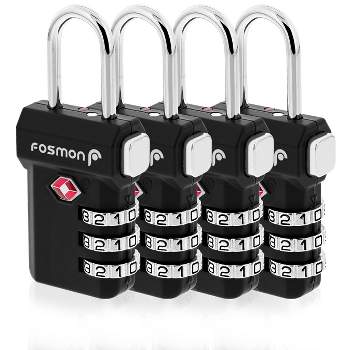 Fosmon TSA Accepted Luggage Lock with 3-Digit Combination, Unlock Button and Open Alert Indicator