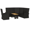 vidaXL Garden Lounge Set Black PE Rattan, Acacia wood, Powder-Coated Steel - 4 of 4