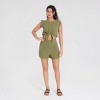 Women's Cap Sleeve Tie-Front Romper - Universal Thread™ - 4 of 4