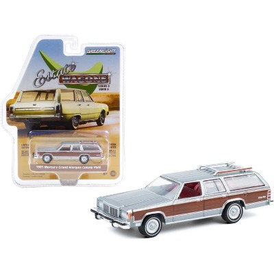 1981 Mercury Grand Marquis Colony Park w/Roof Rack Dove Gray Met. "Estate Wagons" Series 6 1/64 Diecast Model Car by Greenlight