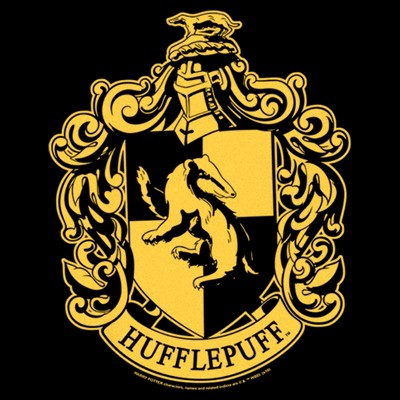 Harry Potter Girl's Harry Potter Classic Hufflepuff House Crest Graphic Graphic Cropped T-Shirt - Black - Large — фото 2