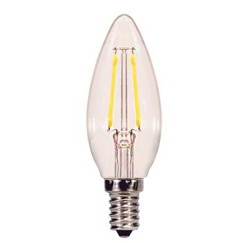 Satco . B11 E12 (Candelabra) Filament LED Bulb Warm White 40 Watt Equivalence 2 pk