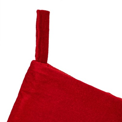 Red Velvet 21" Quilt Stitch Jewel Christmas Stocking