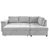 91.5" Convertible L-Shaped Sectional Sofa Bed with Pull-Out Bed and Hidden Storage, Wide Flip-Top Armrest with Storage - 3 of 4