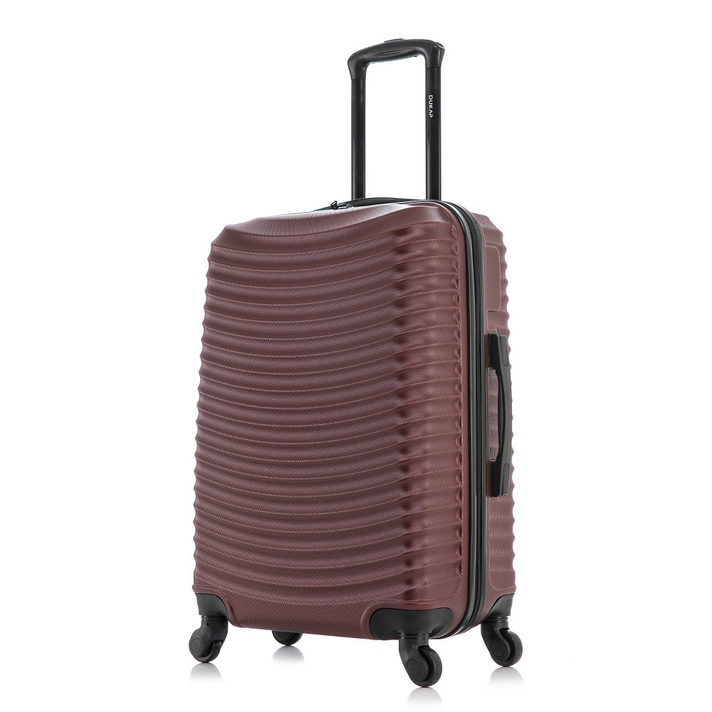 Photos - Luggage Dukap Adly Lightweight Hardside Large Checked Spinner Suitcase - Brown 