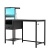 VYNXARIA Black Computer Desk with Storage Shelves - Modern Study Writing Table & PC Workstation for Home Office - 3 of 4