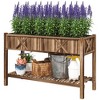 Outsunny Wooden Raised Planter Box, 47 x 22 x 31.5in Raised Flower Bed with Storage Shelf, Drainage Holes and Liner - 4 of 4