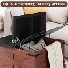 Zevemomo Farmhouse Square Coffee Table with Storage for Living Room, 31" Wood Storage Farmhouse Coffee Tables with Dual Flip-Top Lids, Brown - 2 of 4