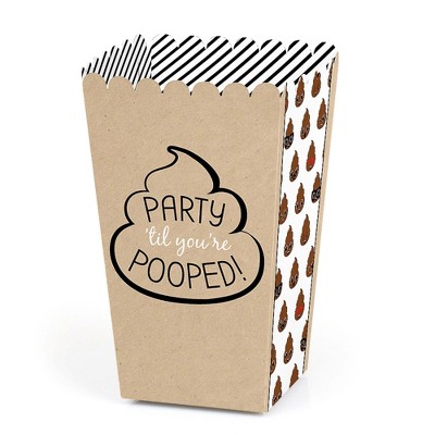 Big Dot of Happiness Party 'Til You're Pooped  - Poop Emoji Party Favor Popcorn Treat Boxes - Set of 12