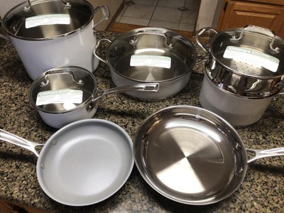 Cuisinart Matte 11pc Stainless Steel Cookware Set Mw89-11 - White