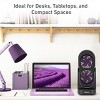 Holmes 13" Duo Breeze Dual Blade Clean Oscillating Desk Fan 3 Speeds Purple Blades 8 Hour Timer Black - 4 of 4