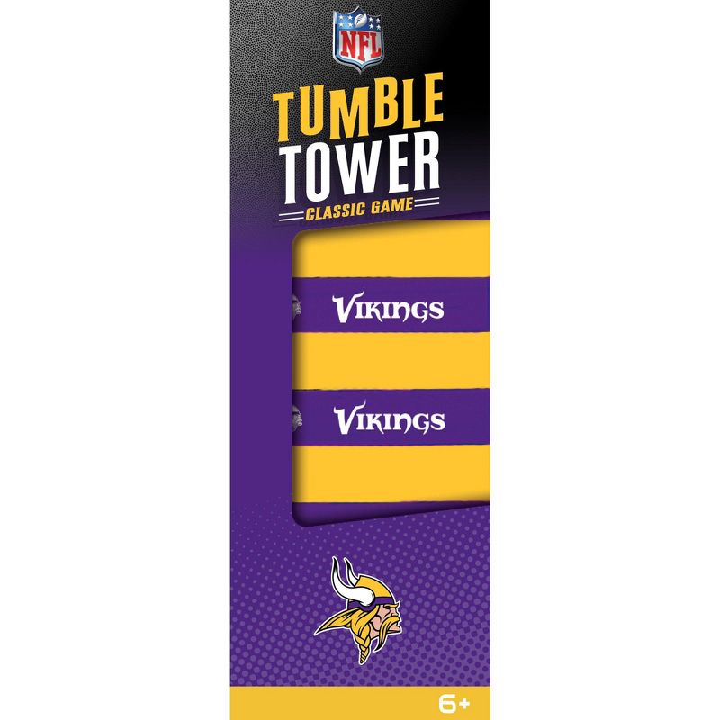 MasterPieces Real Wood Block Tumble Towers - NFL Minnesota Vikings, 1 of 6