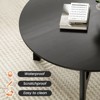 FURNIinspire Coffee Tables, Round Coffee Table with Tabletop and Cross Frame for Living Room, Hallway, Black, 39.3"*39.3"*17.7" - 4 of 4