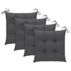vidaXL Solid Acacia Wood Dining Chairs with Waterproof Cushions in Anthracite - Set of 4 Patio Wooden Chairs for Outdoor Dining Experience - 4 of 4