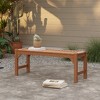 LuxenHome Natural Solid Wood 47.2-Inch Long Rectangle Sloping Seat Outdoor Bench - 2 of 4