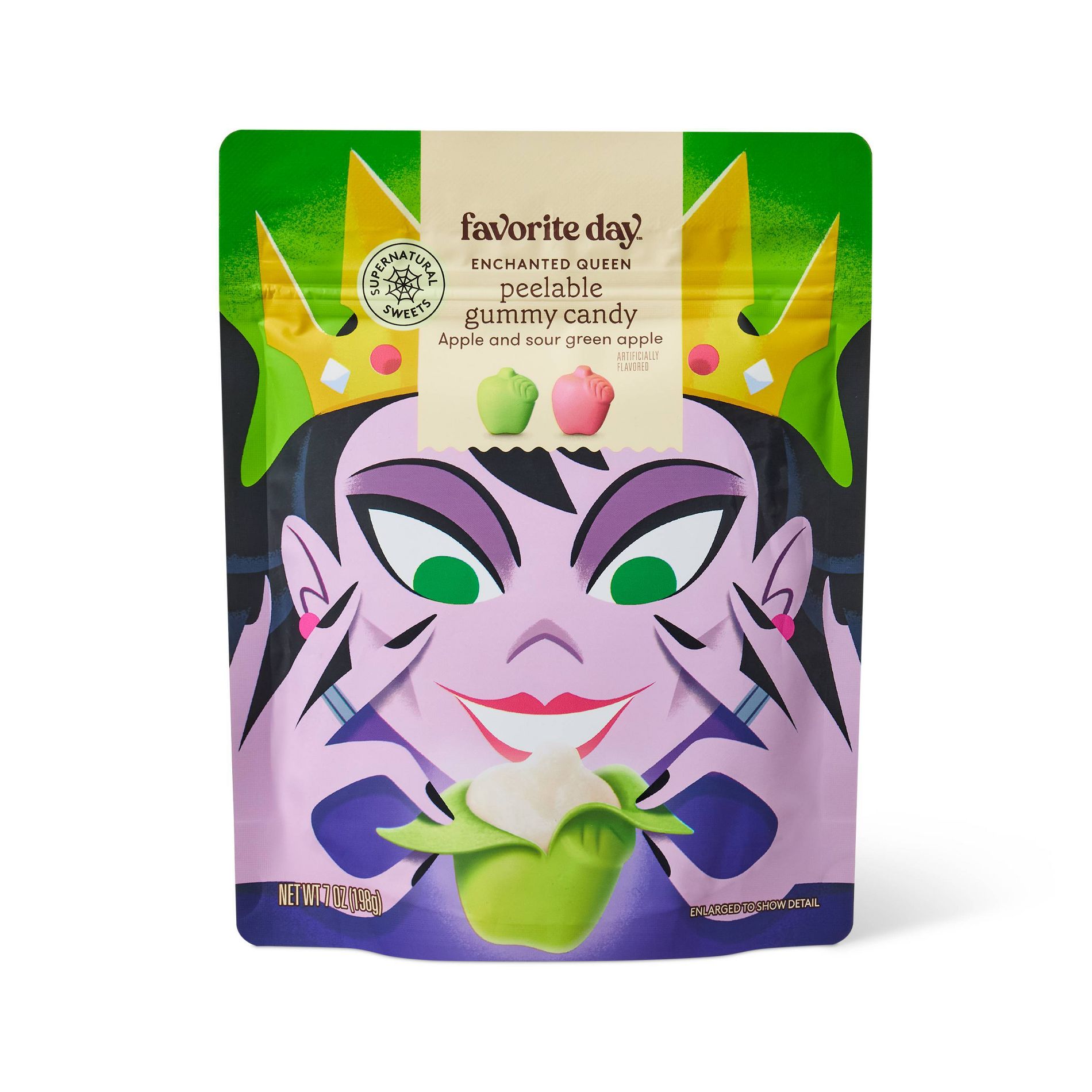 Halloween Enchanted Queen Peelable Apple & Sour Green Apple Gummy Candy - 7oz - Favorite Day™