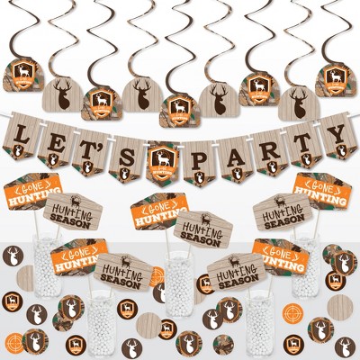 Big Dot of Happiness Gone Hunting - Deer Hunting Camo Baby Shower or Birthday Party Supplies Decoration Kit - Decor Galore Party Pack - 51 Pieces