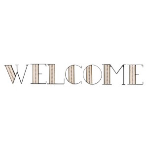 VIP Metal 53 in. Gold Welcome Letter Outline Wall Decor with Beads - 1 of 2