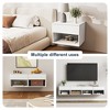 Resenkos Floating Nightstand with Lights, 2 Drawers, 3 Lighting Modes, for Bedroom, Living Room, Study, White - 3 of 4