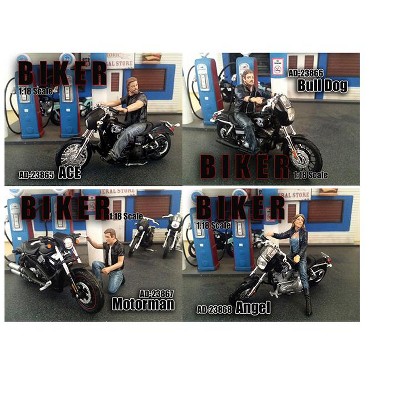Bikers 4 piece Figurine Set for 1/18 Scale Models by American Diorama