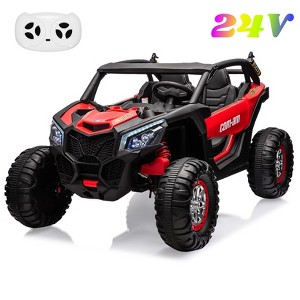Jojoka 24V 2-Seater UTV, 4WD Ride On Toys with Remote Control, Electric Vehicle 4 Shock Absorbers, Music, Lights, Electric Car for Big Kids - 1 of 4