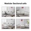 VASIP 105" L-Shaped Modular Sectional Sofa,Soft Chenille Fabric, 3-Seater with Ottoman,for Living Room,Beige - 3 of 4