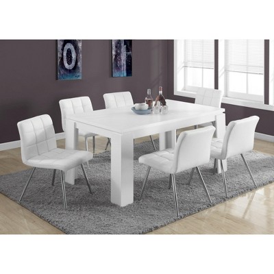 Contemporary White Wood 59" Rectangular Dining Table