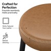Vipbear Bar Stools Set of 2, 26.3" H Faux Leather Counter Height Bar Stools, Kitchen Counter Stools, Mid-Century Modern Backless Counter Stools - 3 of 4