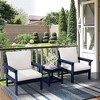 Hyleory Eco-Friendly HDPE Patio Seating Set with Cushions & Side Table - 3 of 4