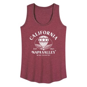 Women's - Instant Message - California Napa Valley Hot Air Balloon Graphic Racerback Tank - 1 of 4