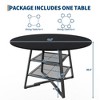 47-Inch Round Dining Table Set for 4-6 - Wooden Kitchen Table with Metal Base & Storage Shelf, Circle Dining Room Table(Only Table) - 2 of 4