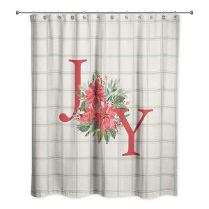 Creative Products Joy Pointsettia 71 x 74 Shower Curtain - 1 of 2