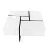 TOAOTBNBO Modern Center Table, Classic Coffee Tables with 4 Hidden Storage Compartments, Durable Coffee Table with Extendable Sliding Tabletop, White - 2 of 4
