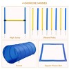 4PC Obstacle Dog Agility Training Course with Jump Hurdle, Tunnel, Pause Box, Weave Poles and Carrying Bag - 3 of 4