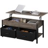 Yaheetech Lift Top Coffee Table with Hidden Compartment, Separated Open Shelves and 2 Fabric Storage Baskets For Living Room - 3 of 4