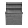 PAGED 65" Potting Bench Table, Fir Wood Workstation with Storage Shelf, Drawer and Cabinet, Brown - 4 of 4