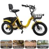 Topteng Folding Electric Trike, 3 Wheel Bicycle with Wide Seat, Blue/Yellow - 2 of 4