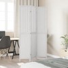 vidaXL White Room Divider in Solid Paulownia Wood and Bamboo - Privacy Folding Screen, Indoor Partition - 105-110x200cm 3 Panel - 3 of 4