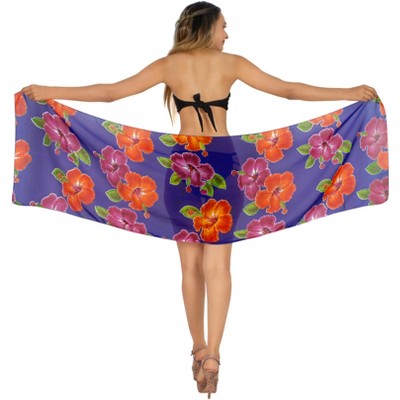 LA LEELA Women's Sarong Bathingsuit Wrap Pareo One Size Multicolored Floral