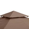 Resenkos Canopy Replacement Cover, Gazebo Canopy Top Replacement, Gazebo Replacement Canopy, 2-Tier Top Cover for 9.84' x 9.84' Gazebo, Coffee (TOP - 2 of 4