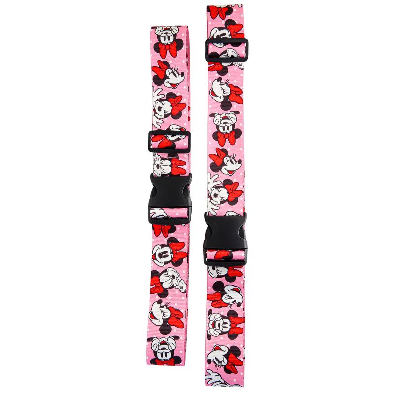 Disney Minnie Mouse Luggage Strap 2-Piece Set Officially Licensed, Adjustable Luggage Straps from 30'' to 72'', 3 of 8