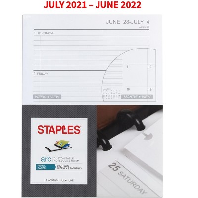 Staples 2021-2022 Academic 8.5" x 11" Weekly & Monthly Refill 22763-21