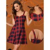 Allegra K Women's Plaid Zipper Front Strap Sleeveless Mini Party A-Line Dress - 2 of 4