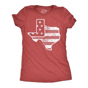 Womens Funny T Shirts American Flag Texas Awesome Fourth Of July Tee For Ladies - Crazy Dog Women's T Shirt - 1 of 4