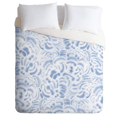 Full/Queen Jacqueline Maldonado Dye Curves Soft Duvet Set Blue - Deny Designs