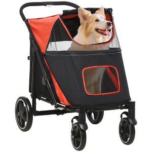 SKYONE One-Click Foldable Dog Stroller for Pets Up to 66 Lbs, 23.5" Body Length with Shock - 1 of 4