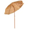 Aghana Digitals Khaki 6.5ft Portable Tiki Beach Umbrella with 8 Iron Ribs, Adjustable Tilt & - 3 of 4