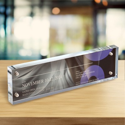 White Polished Acrylic Rectangular Tabletop Magnetic Frames